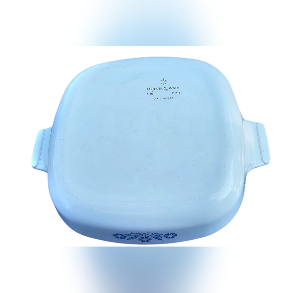 Vintage Corning Ware P-7-B Blue Cornflower 7" Skillet Casserole Dish-No Lid - Picture 2 of 6